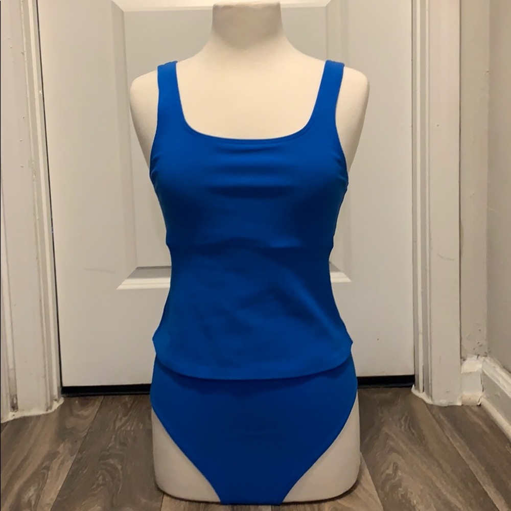 Lands End Tankini bathing suit in royal blue SZ 8